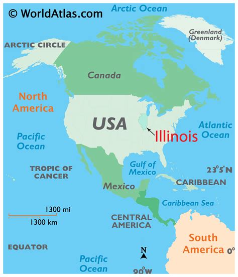 Illinois Latitude Longitude Absolute And Relative Locations World Atlas