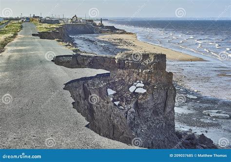 Coastal Erosion Of The Cliffs At Skipsea Yorkshire On The Holderness