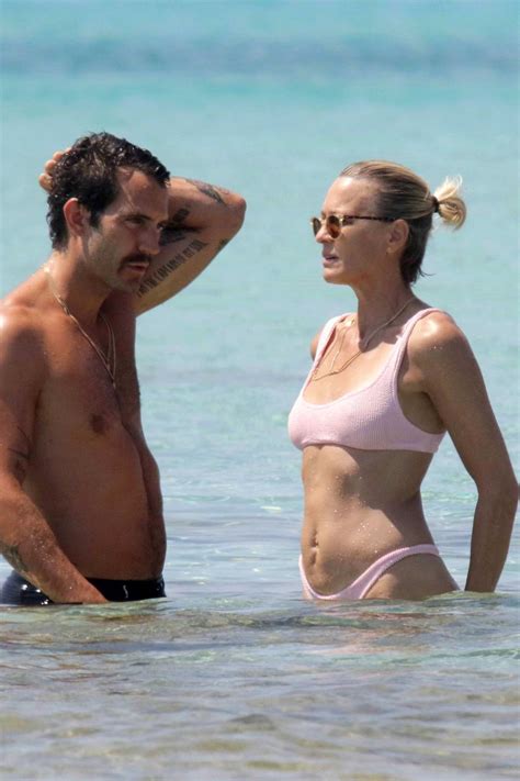 Robin Wright Spotted In A Light Pink Bikini As She Gets In Some Pda With Husband Clement