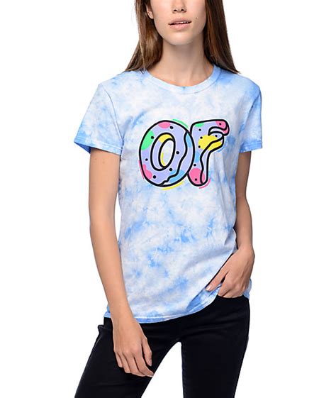 Odd Future Logo Blue Crystal Wash T Shirt Zumiez