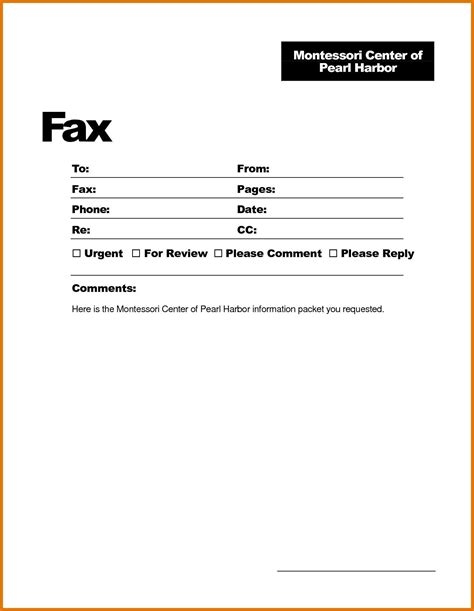 Facsimile Template Free Web Download A Fax Cover Sheet Printable