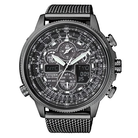 Citizen Navihawk A T Jy8037 50e Eco Drive World Time Chronograph Mens