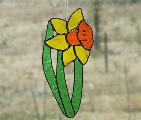 Stained Glass Daffodil Sun Catcher For Your Spring Window From My Etsy