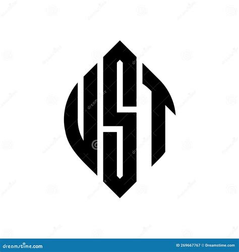 Ust Circle Letter Logo Design With Circle And Ellipse Shape Ust