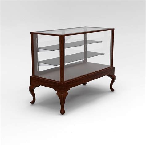 Full Vision Queen Anne Leg Rectangle Horizontal Display Case Display