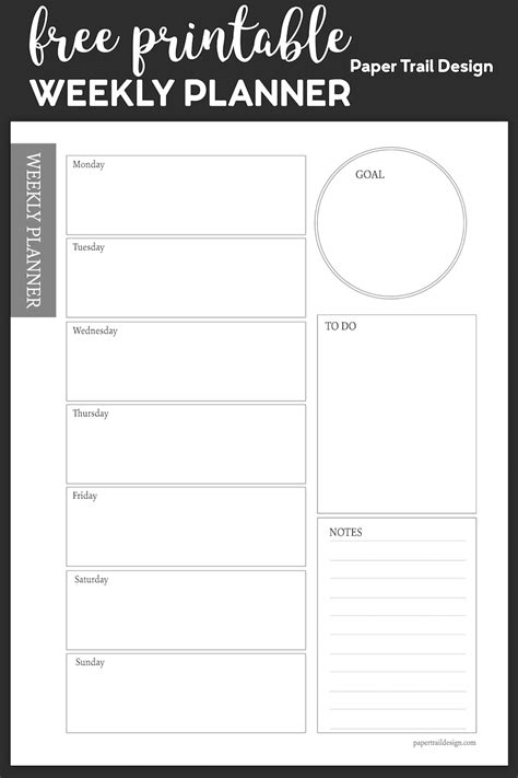 Floral Free Printable Weekly Planner Template Paper Trail Design Free