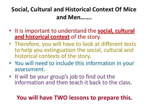 Of Mice And Men Social Historical And Cultural Context 1