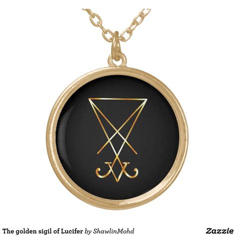 The Golden Sigil Of Lucifer Gold Plated Necklace Zazzle Gold Plated