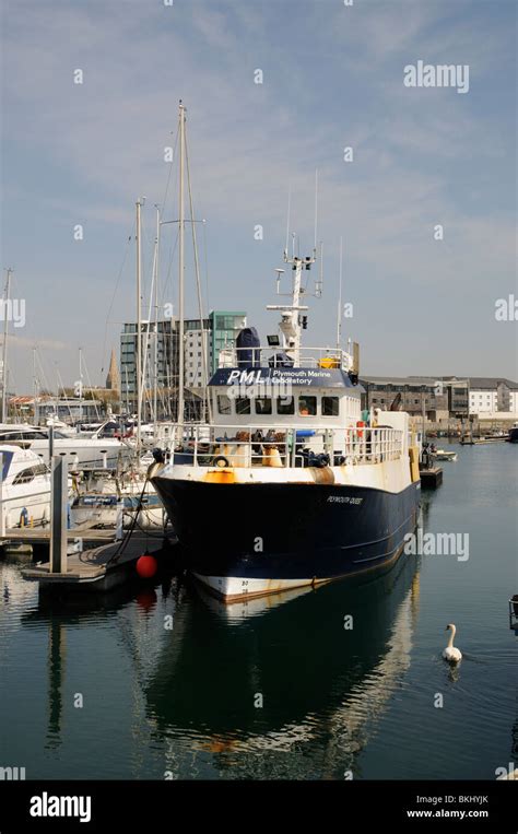 Plymouth Marine Laboratory Research Vessel Plymouth Quest Moored In