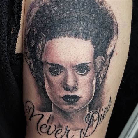 Bride Of Frankenstein Tattoo Done By Drew Harris At Double Deez Tattoos In West Chester