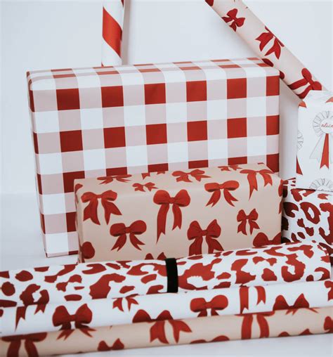 Red Gingham Luxury Wrapping Paper By Abigail Warner
