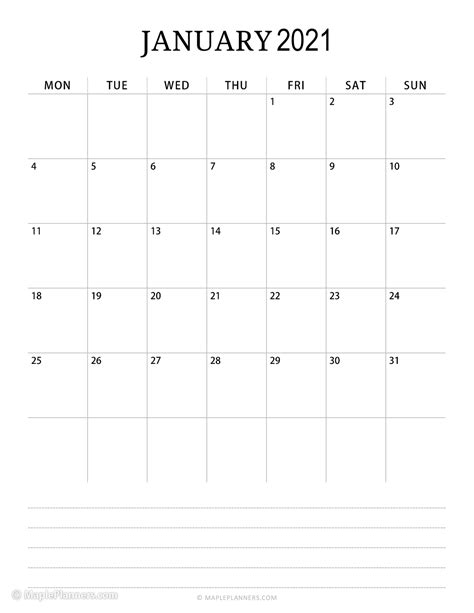 Print Free 2021 Calendar With Boxes Example Calendar Printable