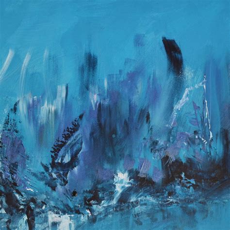 Modern Abstract Painting Blue With Acrylic Blue Abstract Etsy