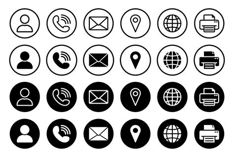 Set Of Online Contact Icon Concept Black Buttons Symbol Of Call