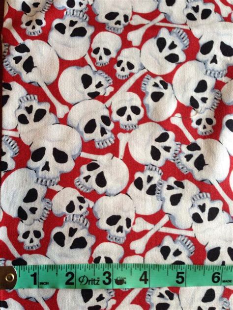 Skull And Bones Alexander Henry Fabric Scrap By Jamiesdestash 300