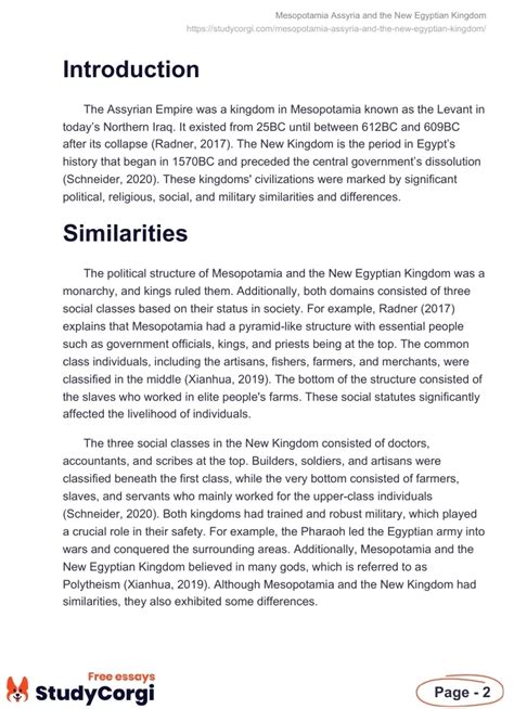 Mesopotamia Assyria And The New Egyptian Kingdom Free Essay Example