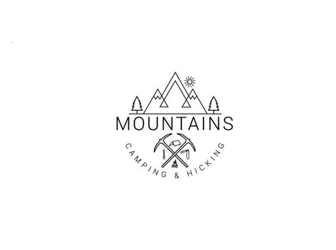 The Logo For Mountains Camping And Hiking