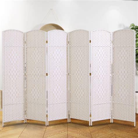 Buy Duraspace 6 Panels Room Divider 6 Ft Tall Weave Fiber Privacy Screen Freestanding Double