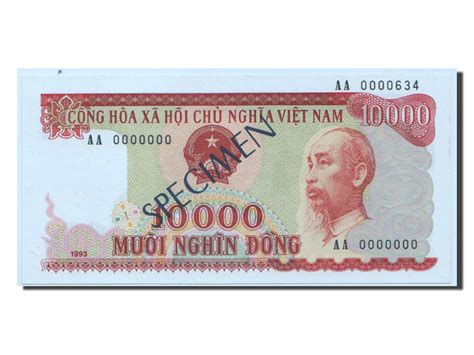 80908 Vietnam 10 000 Dông Type 1993 Specimen Unc 10000 Dông From