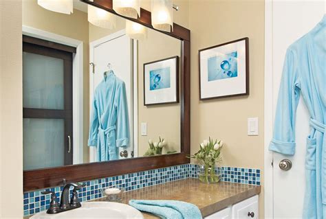Add A Simple Stick On Mirror Frame Bathroom Mirror Frame Stick On Mirror Diy Home Decor