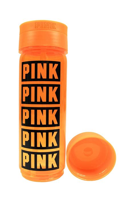 Victorias Secret Pink Pink Neon Orange Water Bottle 24 Fl Oz