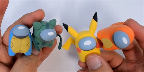 Pokémon Gen 1 Starters As Among Us Clay Figures Are To Die For
