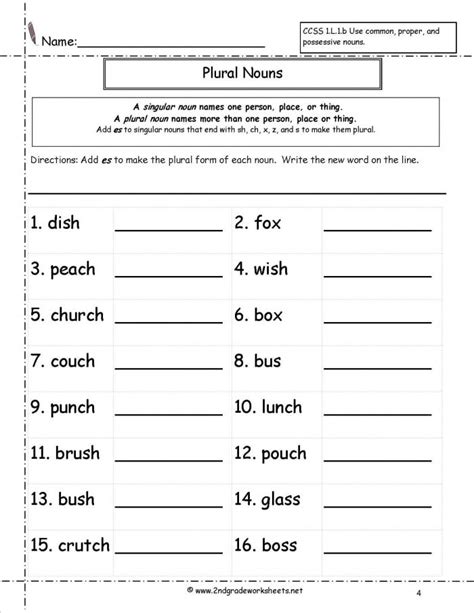 Grammar Worksheets Singular And Plural Nouns	