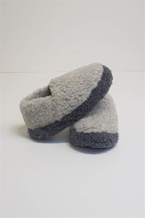 Irish Wool Slippers Two Tone Grey