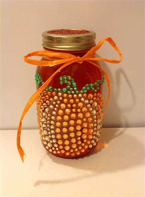 Calming Glitter Jar Pumpkin Calming Jar Decorated Mason Jar