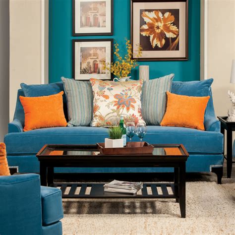 Furniture Of America Peacock Blue Neliz Premium Sofa