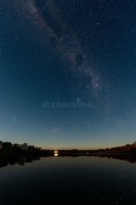 Milky Way Over Storm King Dam Stock Image Image Of People Background