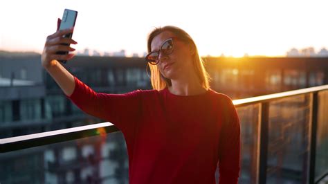 Woman Taking Selfie On Balcony Stock Footage Sbv 346793267 Storyblocks