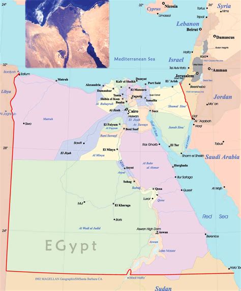 Egypt Political Map MapSof Net