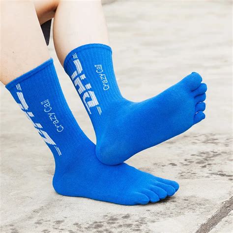 5 Pairs Autumn Winter Sport Socks Five Fingers Men S Cotton Long Thick Cycl Sports Sock