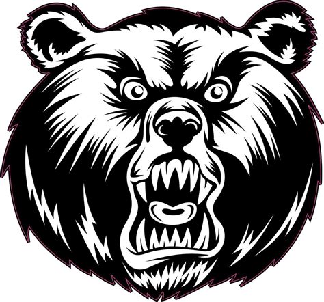 45inx4in Black White Bear Mascot Bumper Sticker Decal Window Stickers