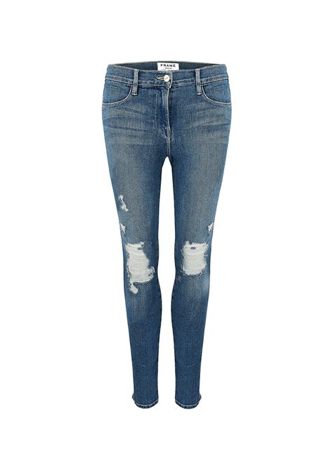 Frame Denim Le High Skinny Distressed Jeans Seeley