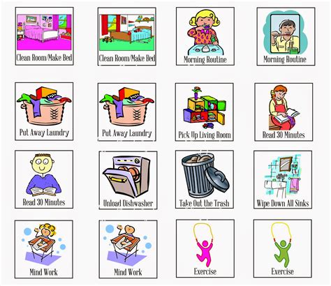 Printable Picture Chore Cards Free Printable Templates