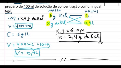 Como Calcular Concentração Por Regra De Três E Por Fórmula Química