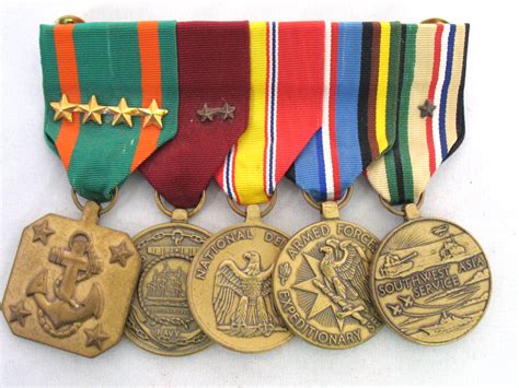 5 Full Size Medal National Defense Sw Asia Usn Achievement