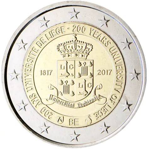 Belgium 2 Euro Coin 200 Years University Of Liège 2017 Euro Coins