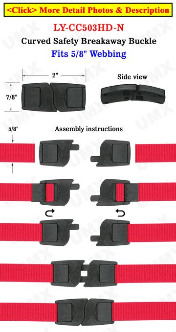 Plastic Breakaway Neck Lanyard Buckles Flat And Curved Safety Wrist