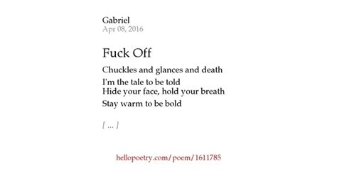 fuck off by gabriel hello poetry