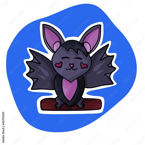 Vector Digital Illustration Cute Cartoon Bat Halloween Time Stock