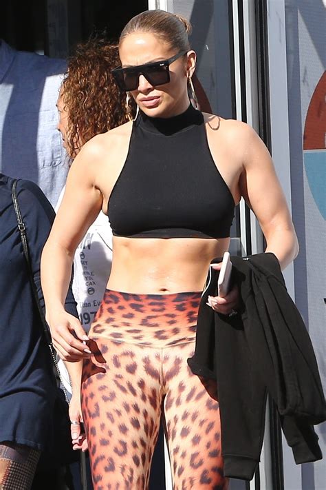 Exclusive Jennifer Lopez Shows Off Her Taut Tummy As She Leaves The Gym In Miami