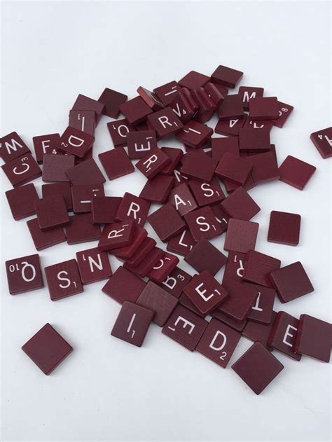 99 Dark Burgundy Colored Scrabble Tiles For Crafting Scrabble Maroon
