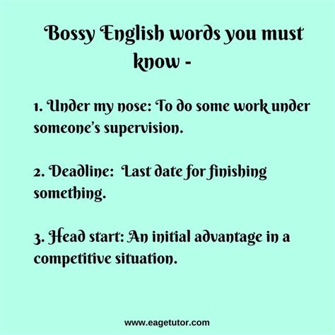 8 Interesting Bossy English Words You Must Know Read Here To Learn All Of Them Bitly