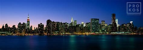 Panoramic Skyline Of New York City Skyline At Dusk Iii Fine Art Photo