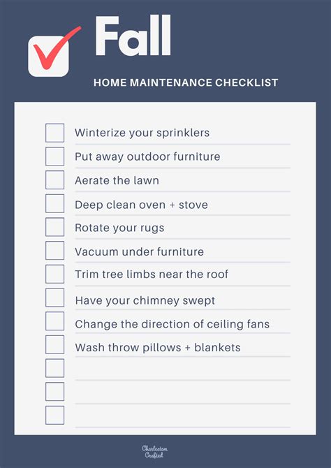 Fall Home Maintenance Checklist Free Printable Pdf