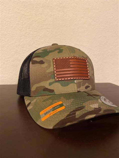 Custom Leather Patch Hat Richardson 115 Low Profile Snapback Etsy