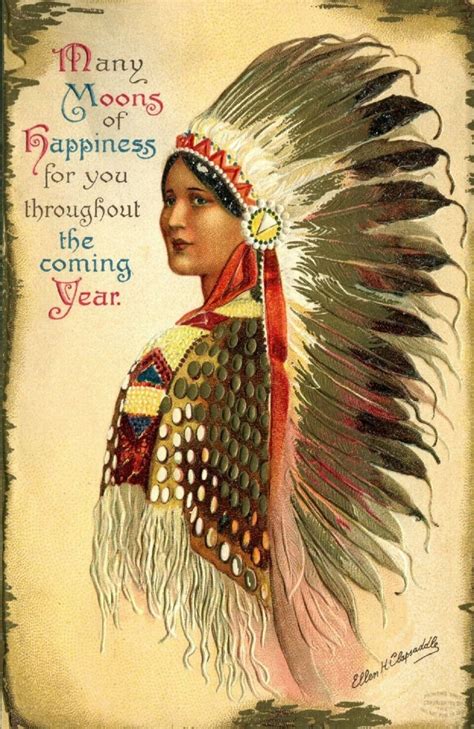 Native American Indian Princess Many Moons by Ellen Clapsaddle ...